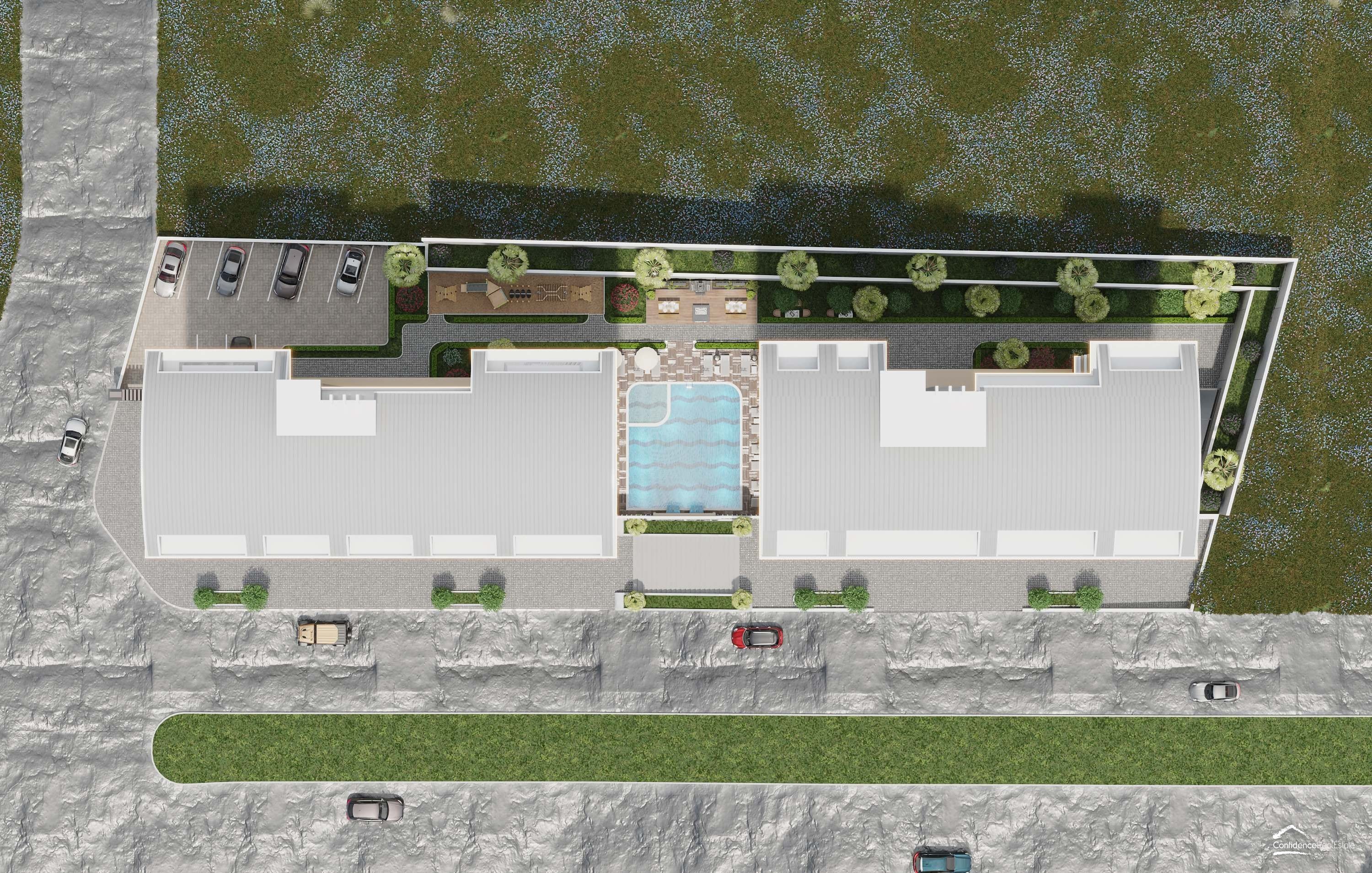 A complex of premium apartments under construction in the popular suburb of Alanya - Mahmutlar